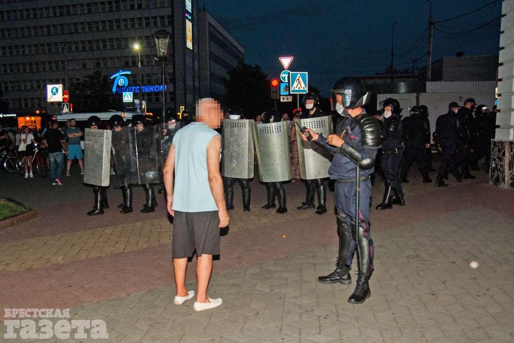 Акция протеста в Бресте в день выборов президента Беларуси 9 августа. Фото: , "Брестская газета"