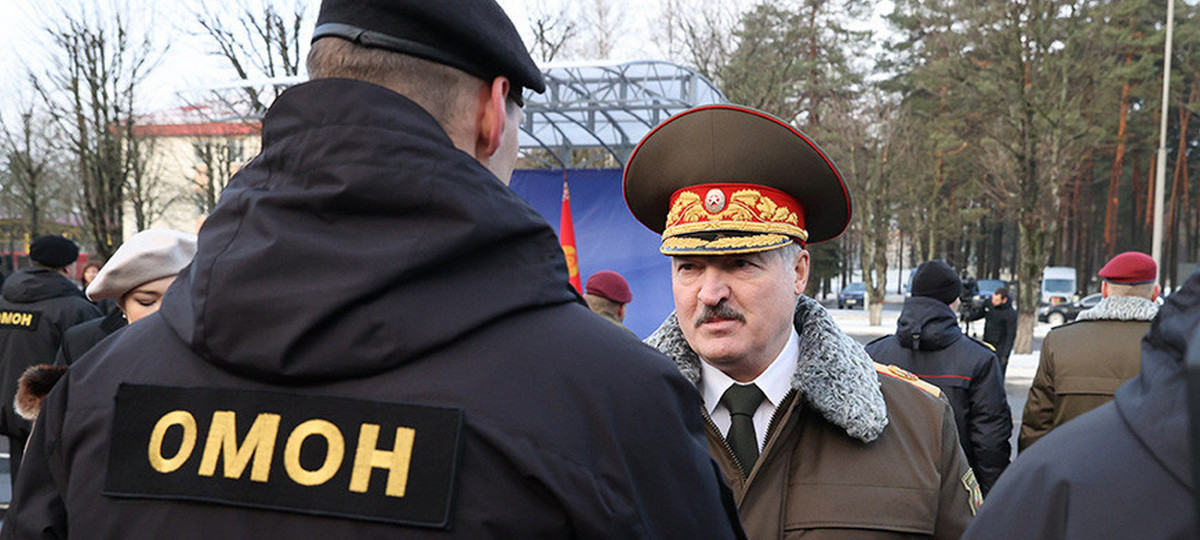 Александр Лукашенко во время посещения базы ОМОНа в Минске. Декабрь 2020 года. Фото:belta.by.
