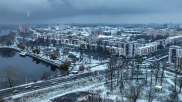 В Бресте выпал первый снег. Посмотрите, как выглядит город с высоты птичьего полета (фото)