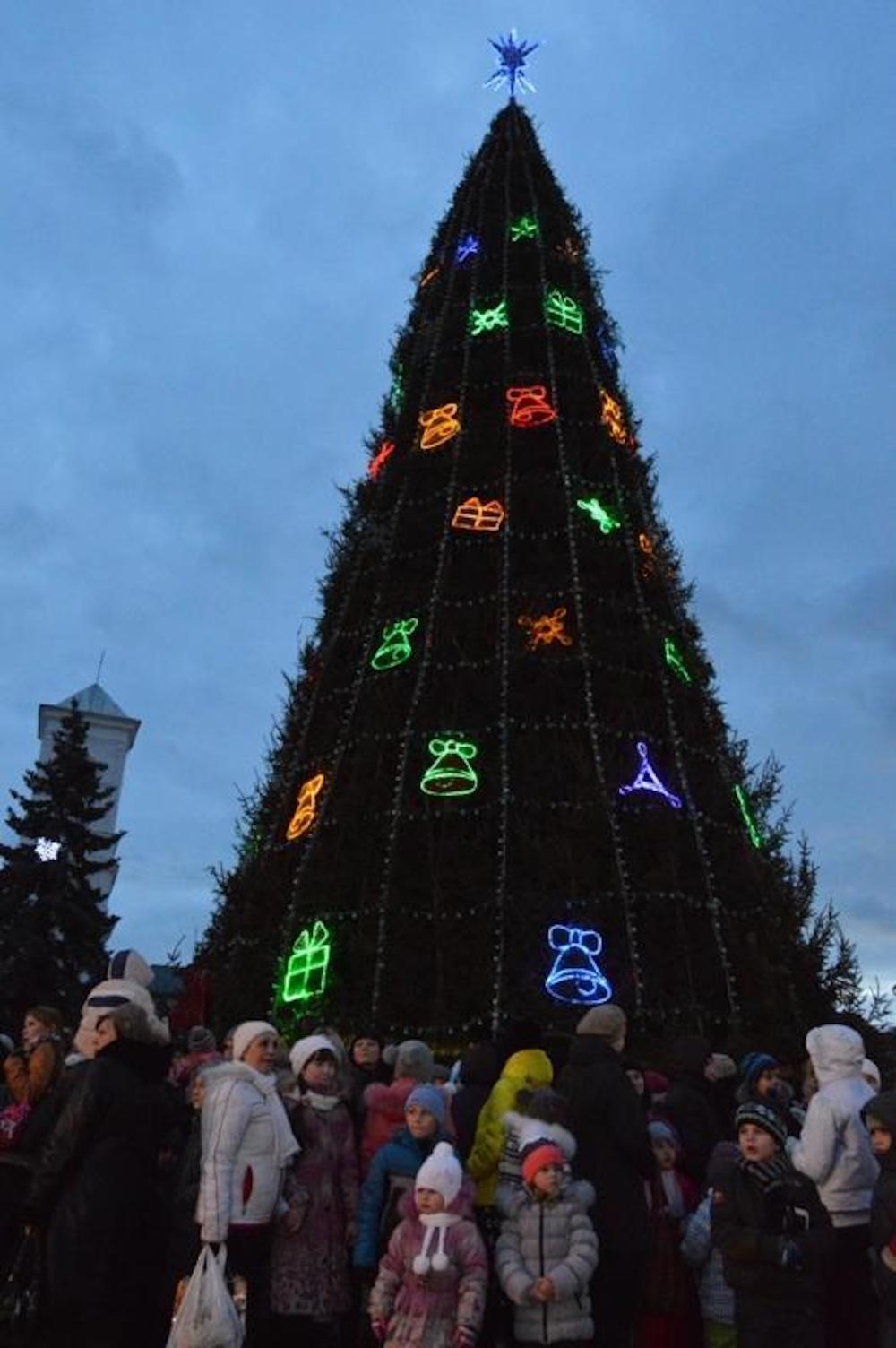 Открытие новогодней елки в Бресте на площади Ленина. Декабрь 2014 года. Фото: BGmedia.