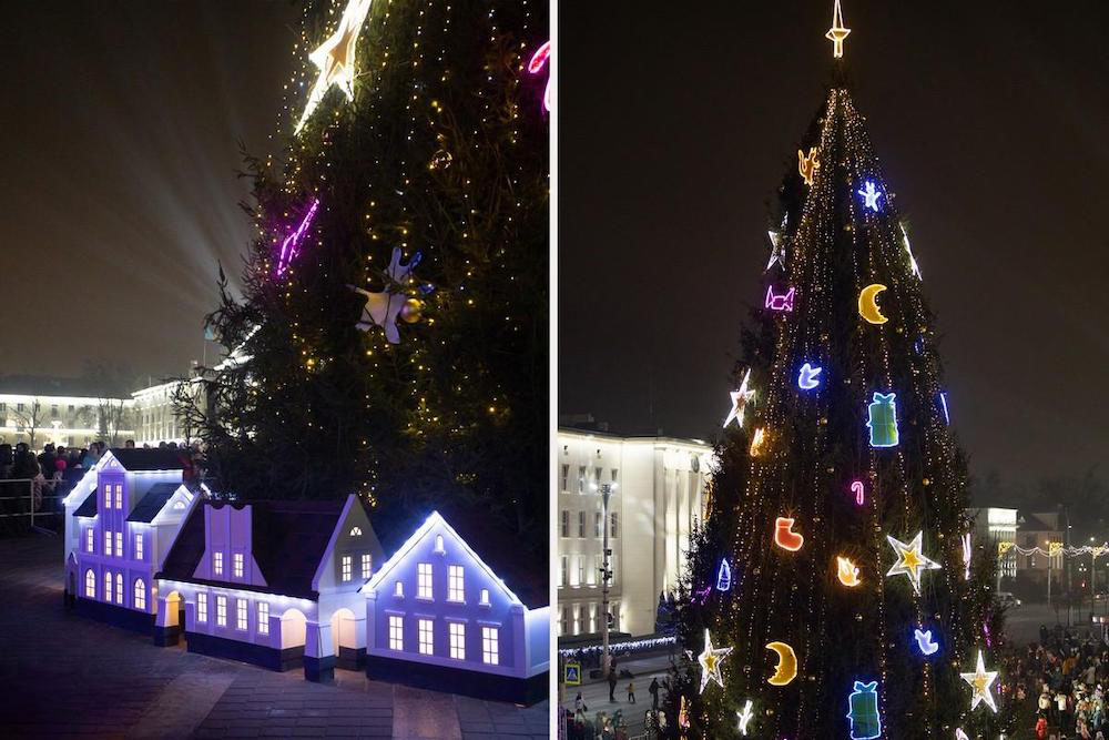Открытие новогодней елки в Бресте на площади Ленина. Декабрь 2020 года. Фото: BGmedia.