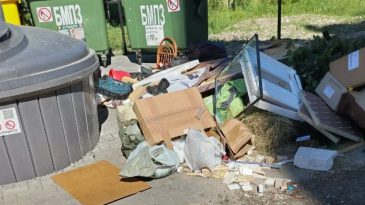 «Под окном мусорный полигон»‎: в Бресте коммунальщики убрали мусор около баков. Но решили его не увозить