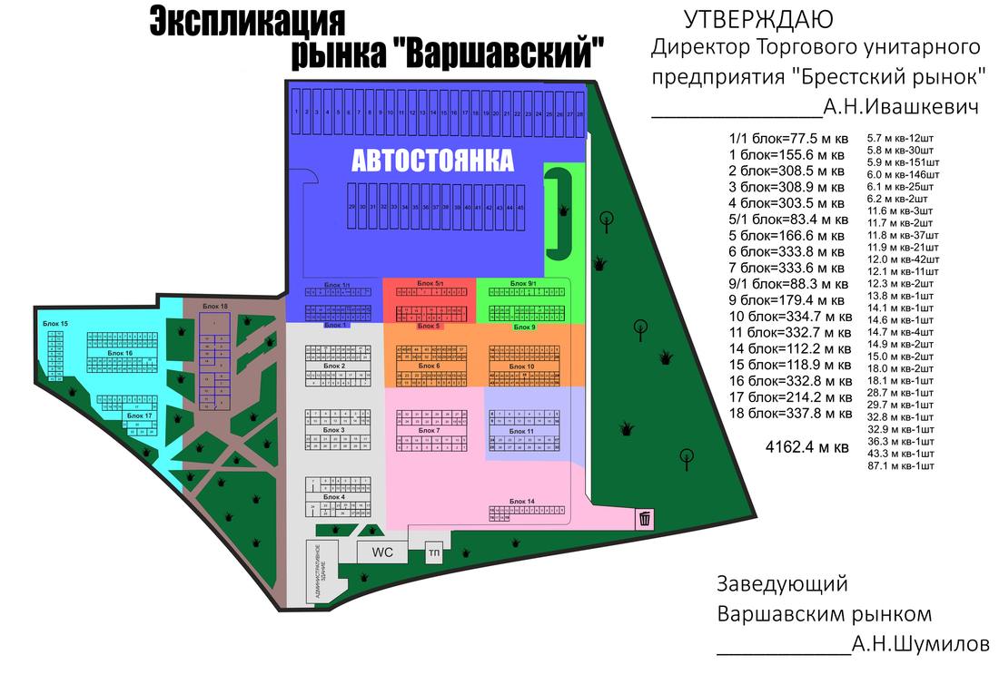 Эспликация рынка «Варшавский». Источник: torgi.gov.by.