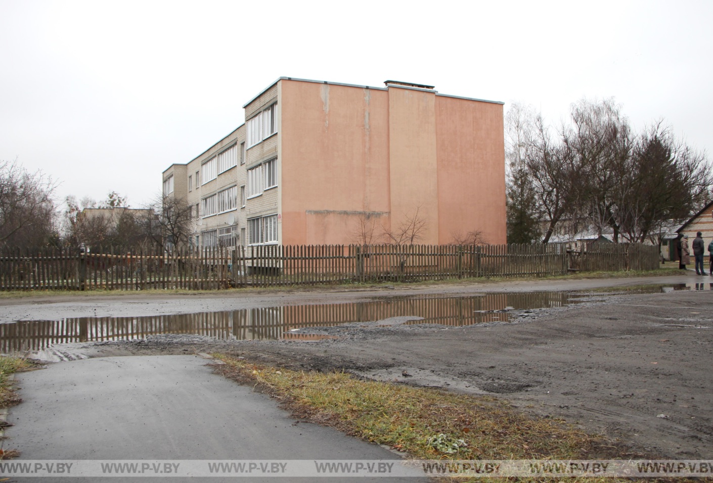 Лужа перед домом № 15 по улице Парковой в деревне Заполье Пинского района. Фото: p-v.by.