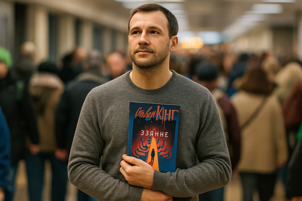 Мужчына трымае у руках книгу Ззянне