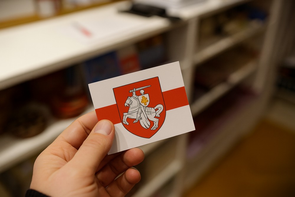 Калі з’язджаў, узяў толькі некалькі фотаздымкаў і маленькую налепку з «Пагоняй». Везці было страшнавата, але ўсё ж паклаў у заплечнік. Цяпер яна на маёй лядоўні ў Вільні — мая кропка апоры і напамін, дзеля чаго варта ісці далей.