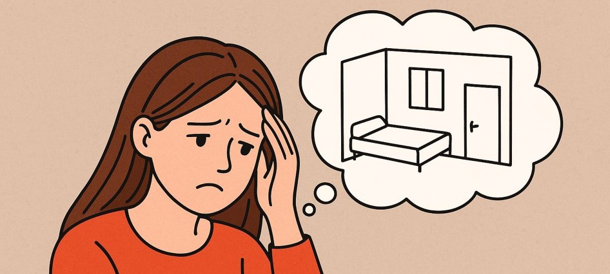 девушка думает про поиск жилья