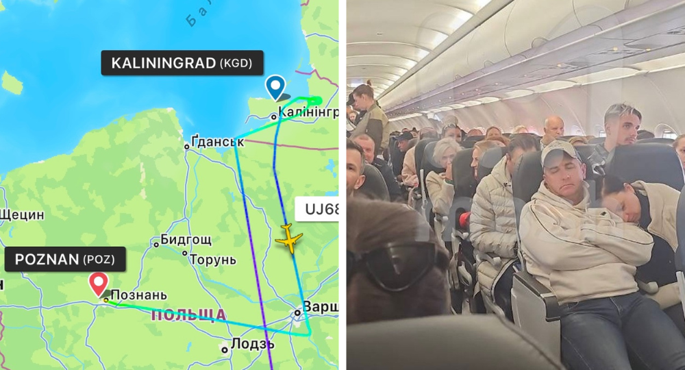 Посадка самолета с россиянами в Польше