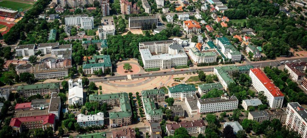 Вид на площадь Ленина в Бресте с высоты птичьего полета. Фото: BGmedia