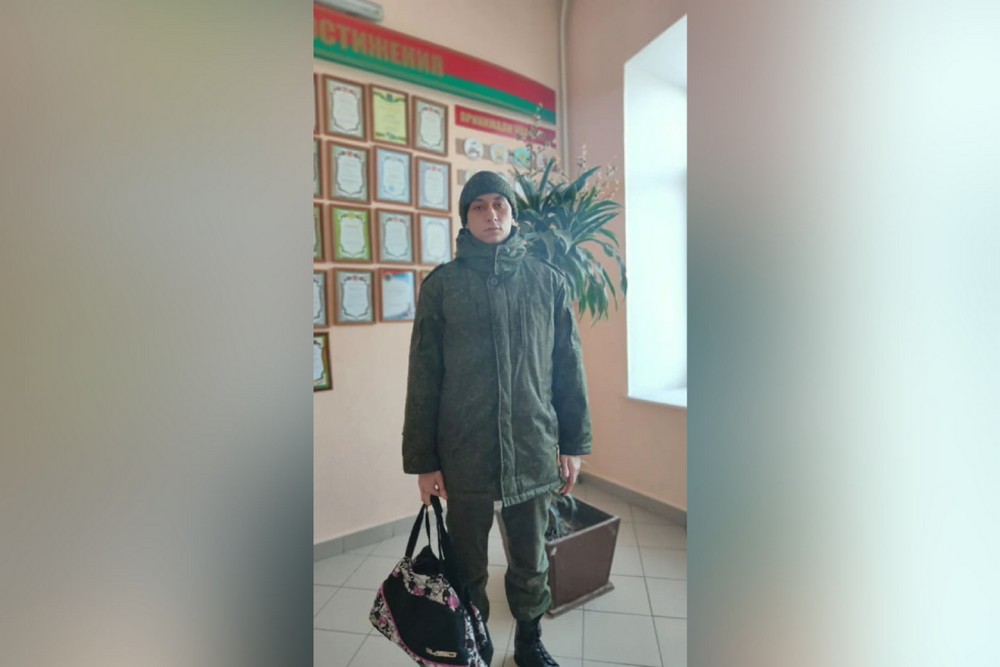 Егор Супрунюк в армии в январе 2024 года. Скриншот видео