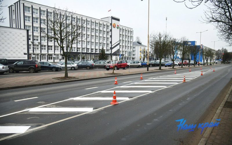 Новая разметка на улице Советской в Барановичах