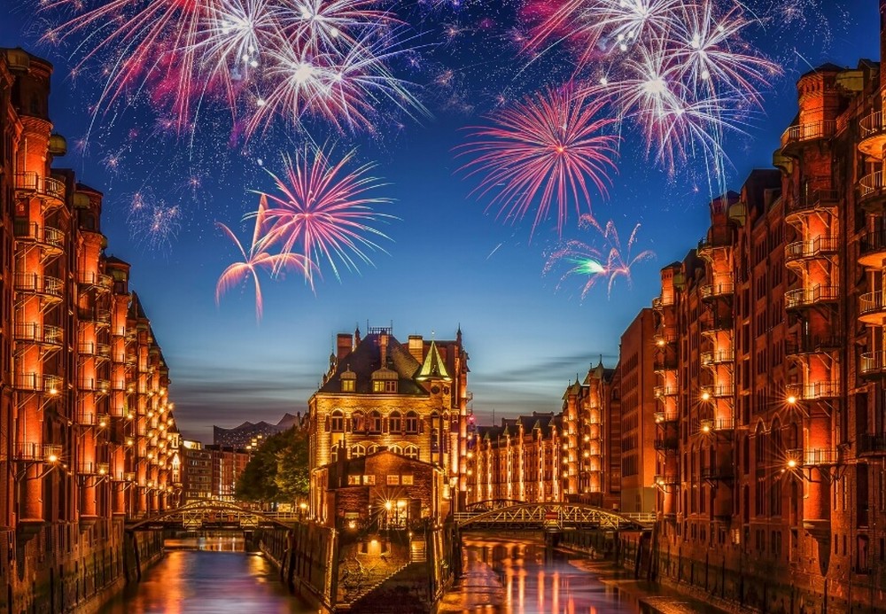 Празднование Нового года в Гамбурге. Фото: www.traingift.com