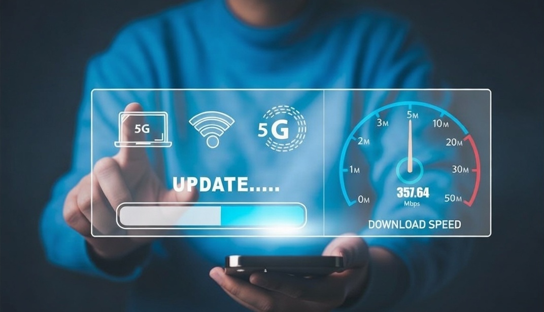 Иллюстрация замедления интернет-трафика и фильтрации данных — ограничения работы Telegram и других сервисов.