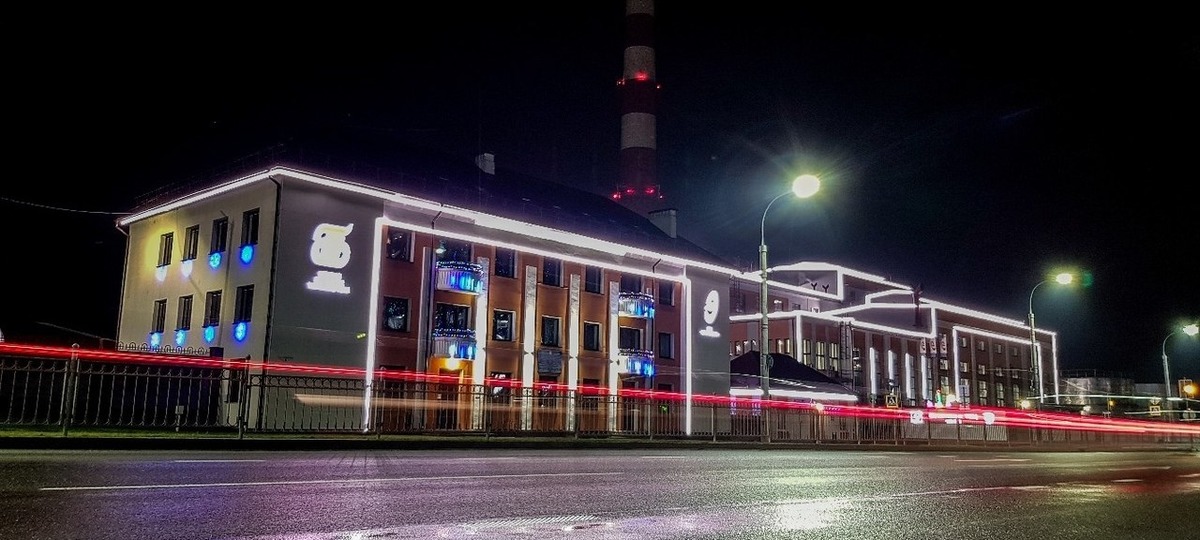 Брестская ТЭЦ ночью. Фото: Брестэнерго