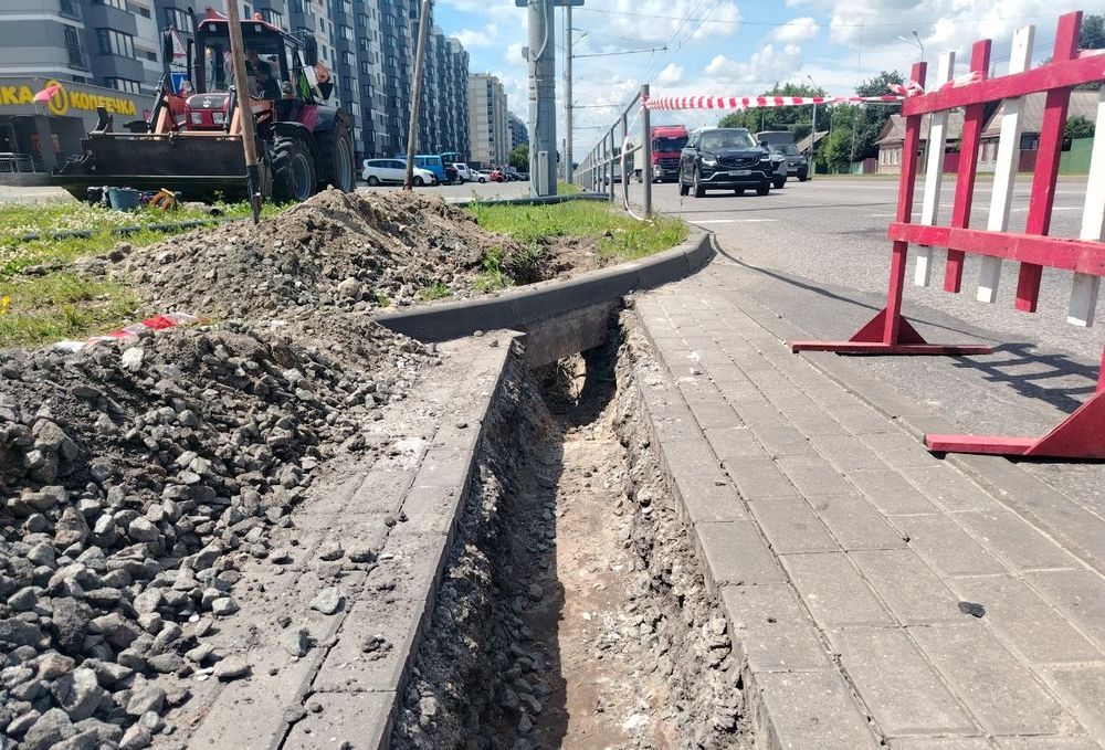 Ремонт ливневки на улице Барыкина в Гомеле